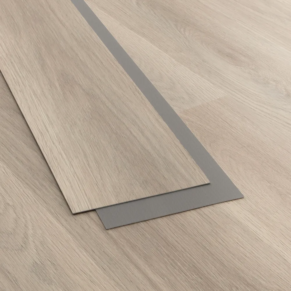 Closeup view of a floor with Carvins Cove vinyl flooring installed