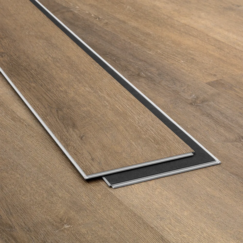 Closeup view of a floor with Newport Landing vinyl flooring installed