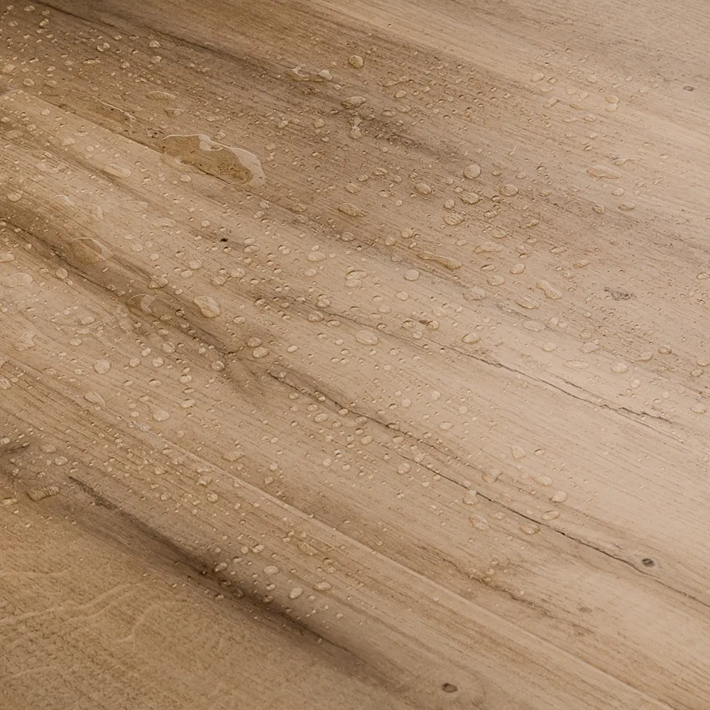 Closeup view of a floor with Balboa Trails vinyl flooring installed