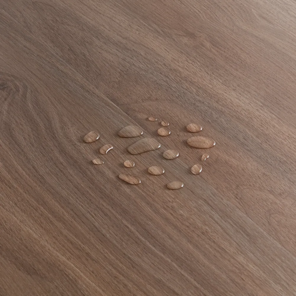 Closeup view of a floor with West Broadway vinyl flooring installed