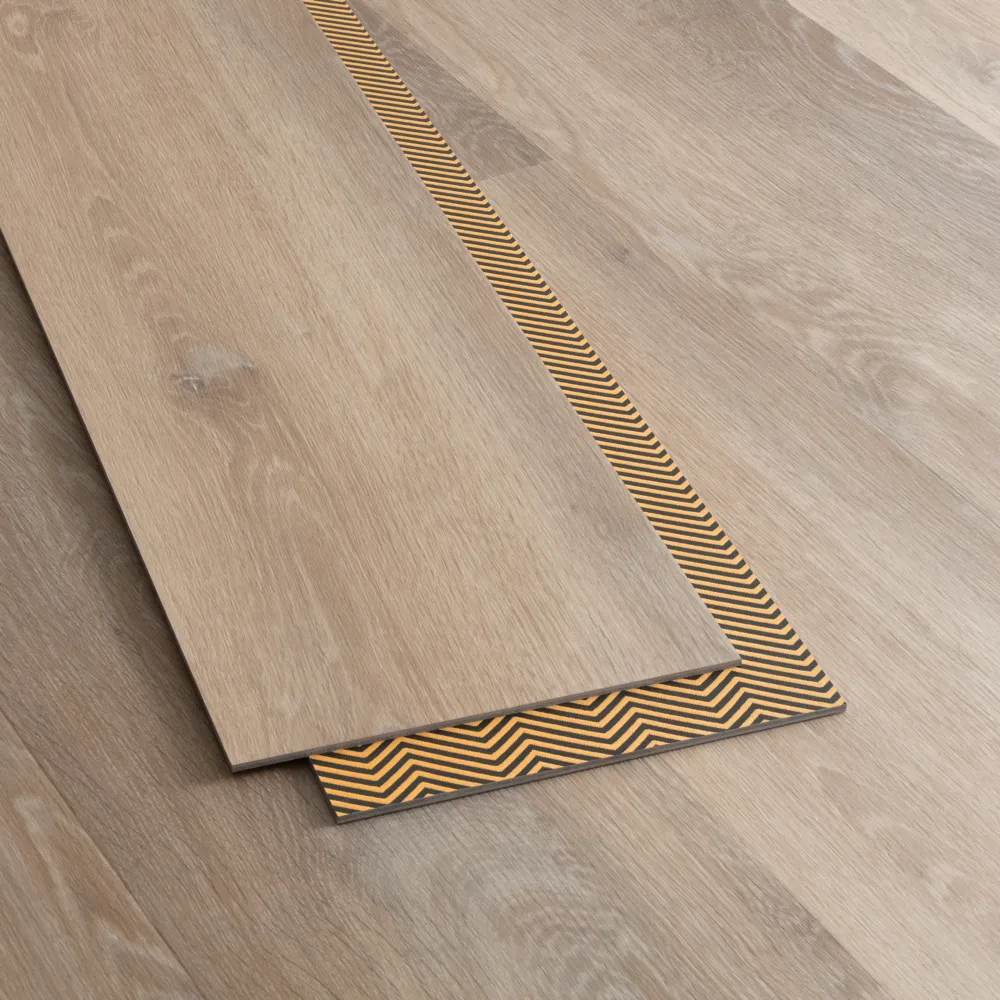 Closeup view of a floor with Yosemite vinyl flooring installed