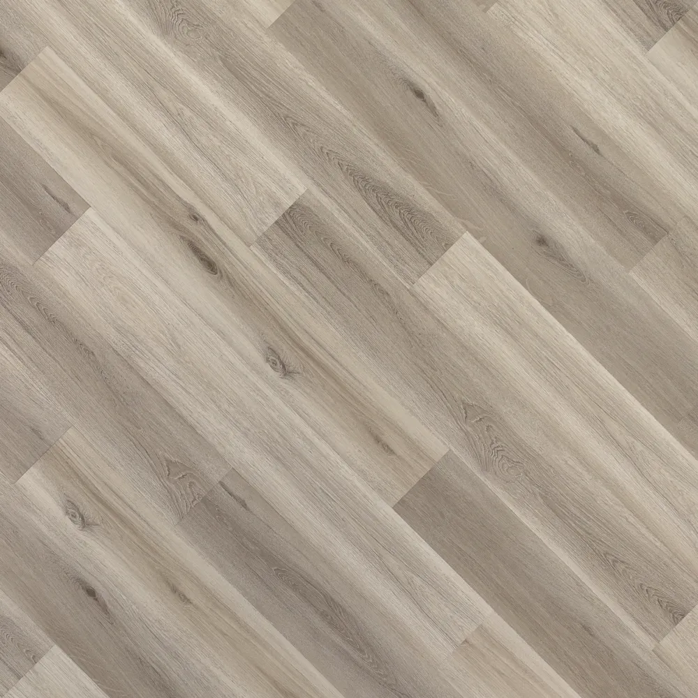 Closeup view of a floor with Fossil vinyl flooring installed