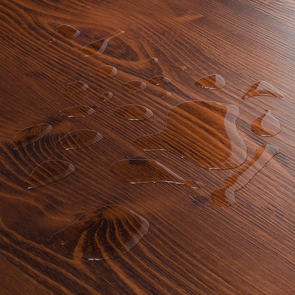 Closeup view of a floor with Sunrise vinyl flooring installed