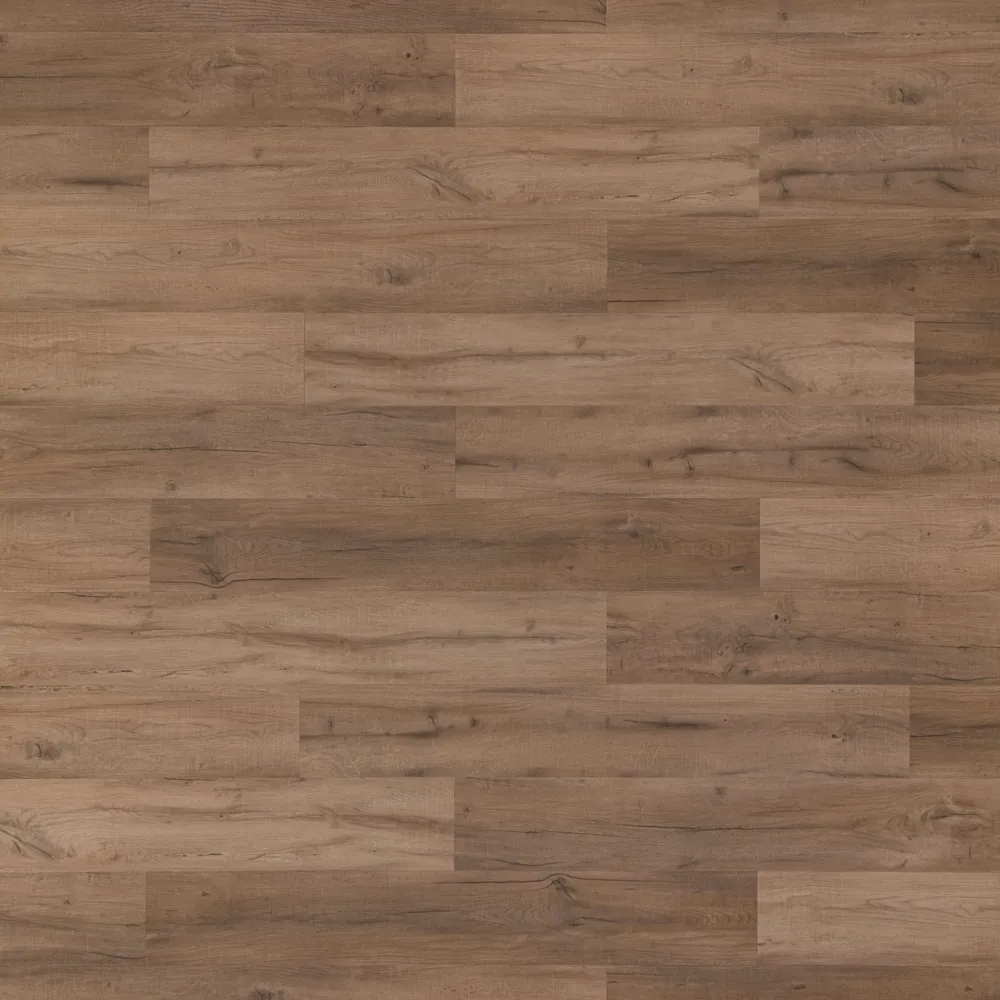 Closeup view of a floor with Boardwalk vinyl flooring installed