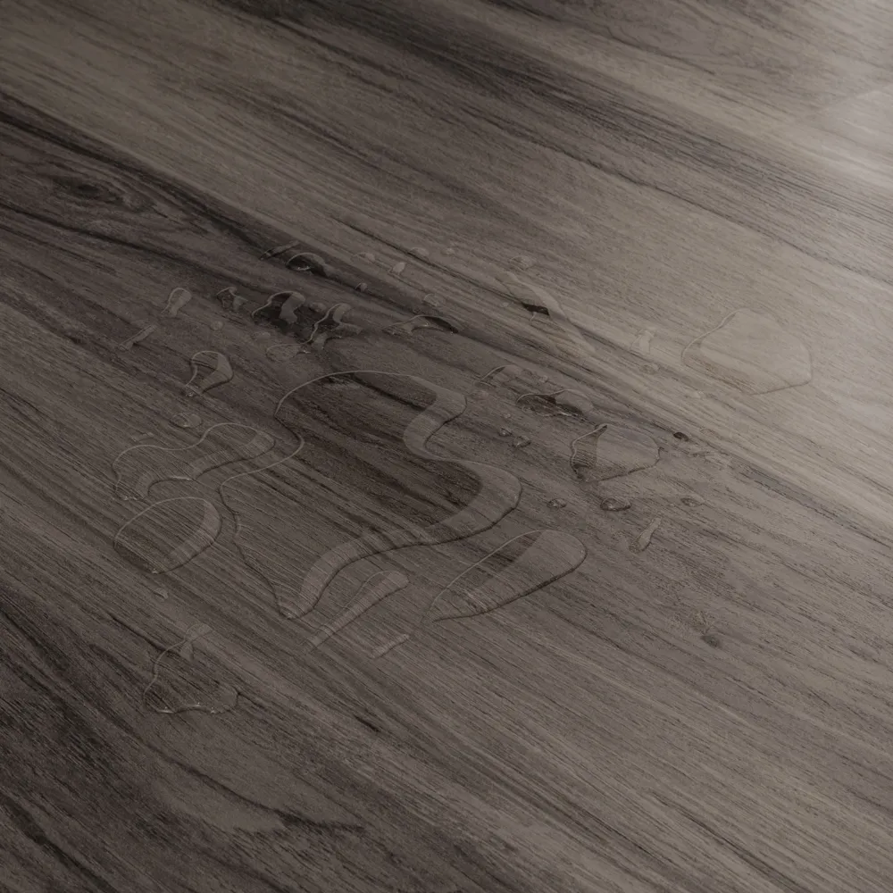 Closeup view of a floor with Denali vinyl flooring installed