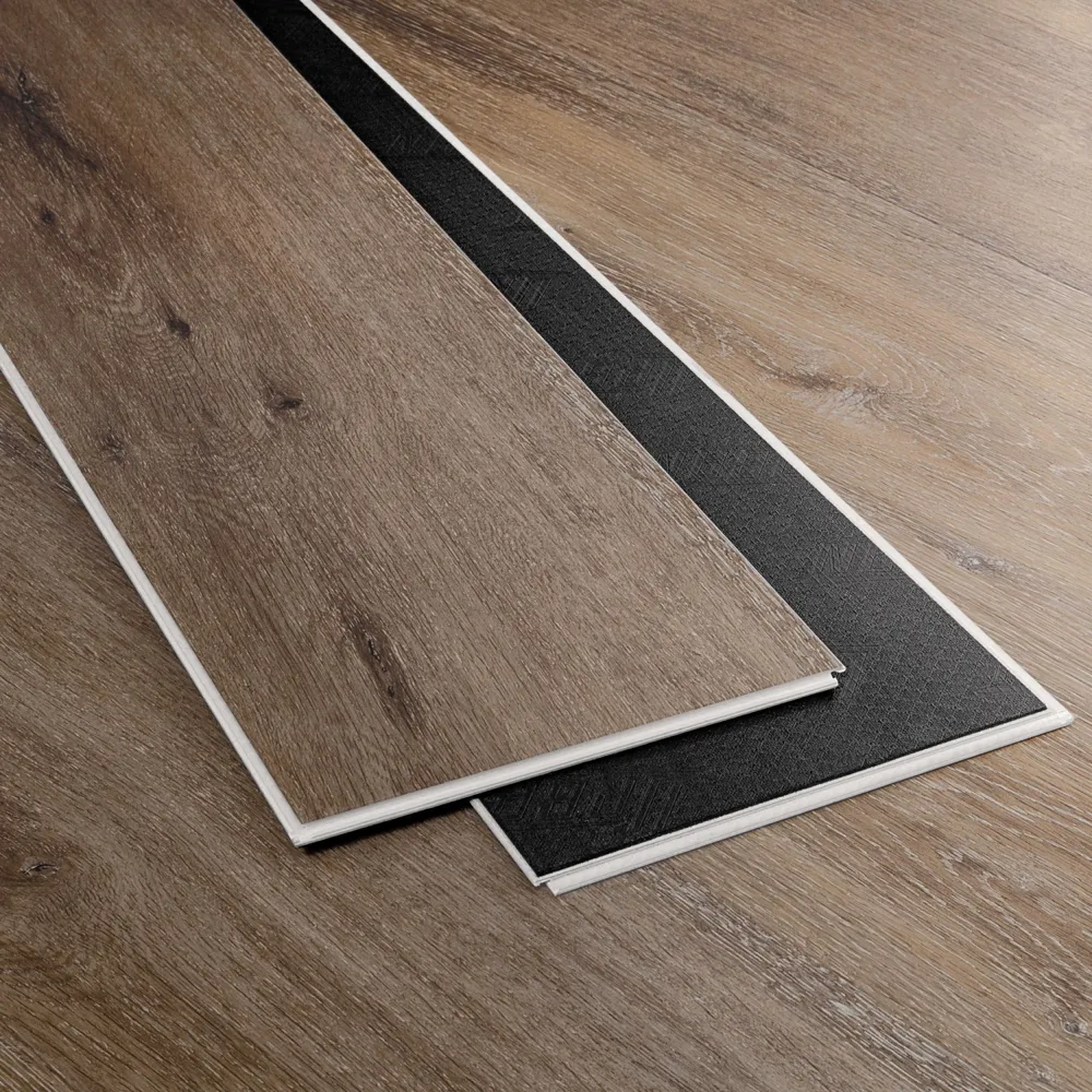 Closeup view of a floor with Sedona Bridge vinyl flooring installed