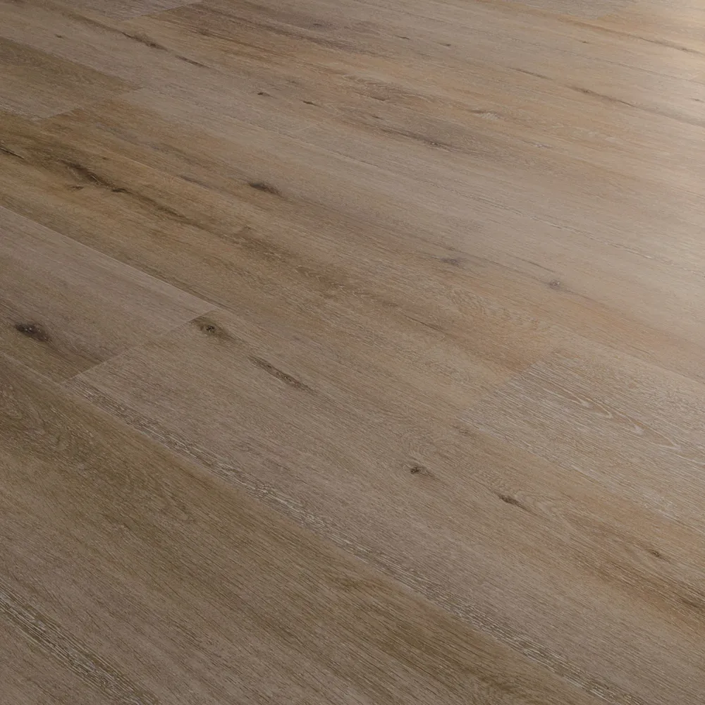 Closeup view of a floor with Dakota Way vinyl flooring installed