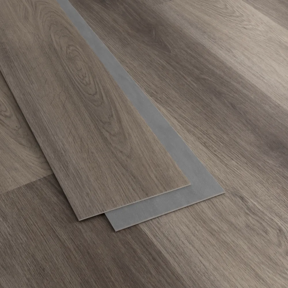 Closeup view of a floor with Courtland Alley vinyl flooring installed