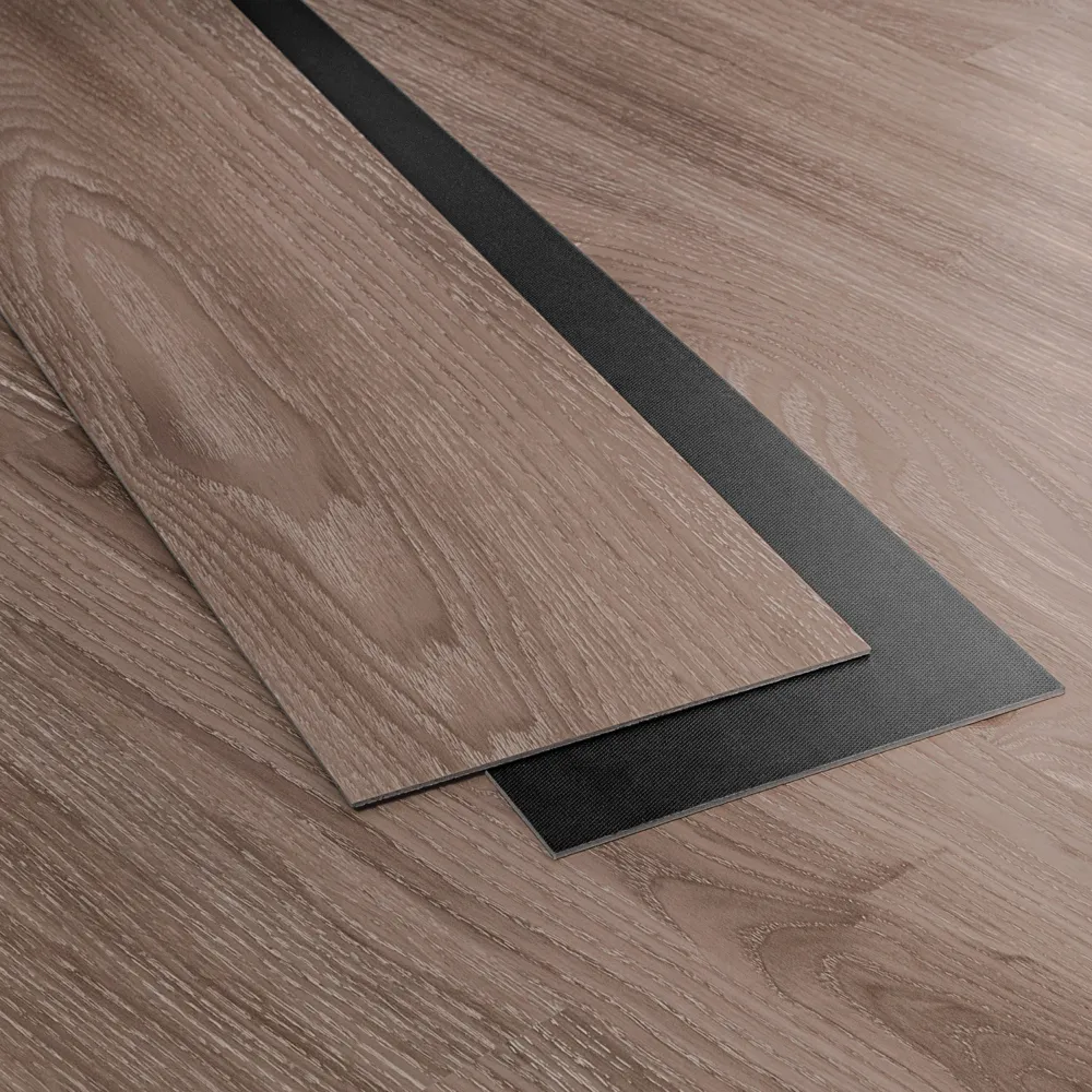 Closeup view of a floor with Aspen vinyl flooring installed
