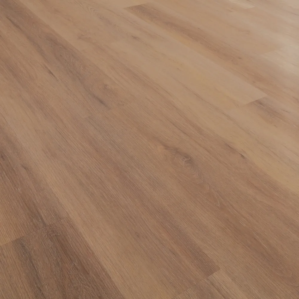 Closeup view of a floor with Hudson vinyl flooring installed