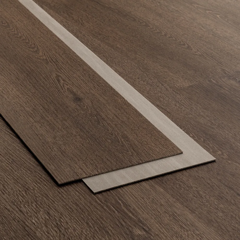 Closeup view of a floor with Presidio vinyl flooring installed