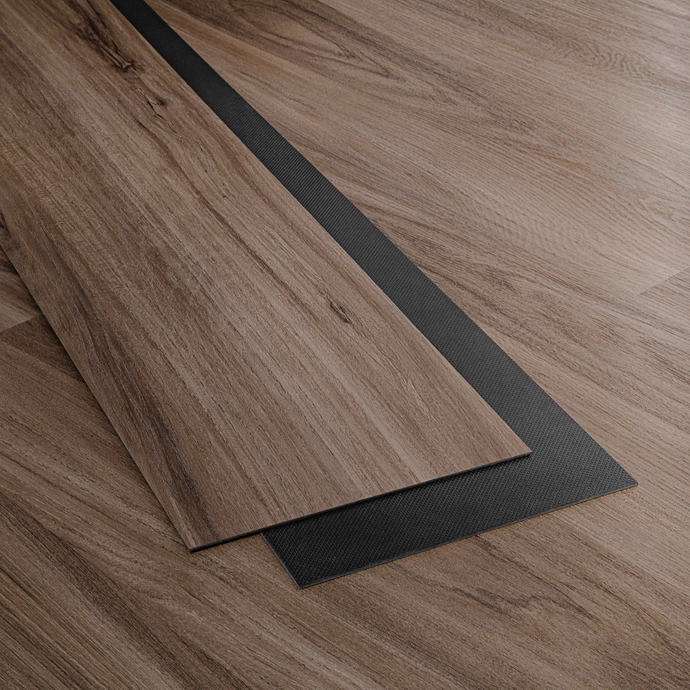Closeup view of a floor with Berlin vinyl flooring installed