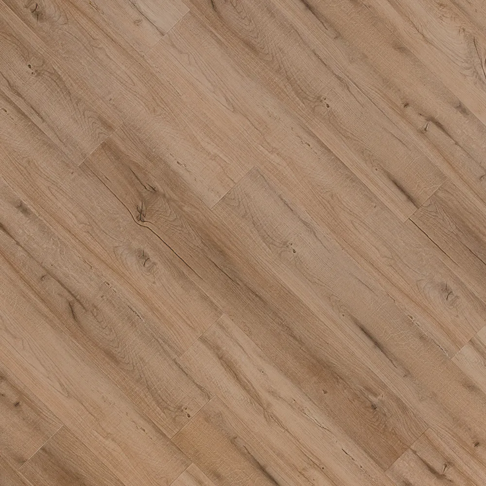 Closeup view of a floor with Boardwalk vinyl flooring installed