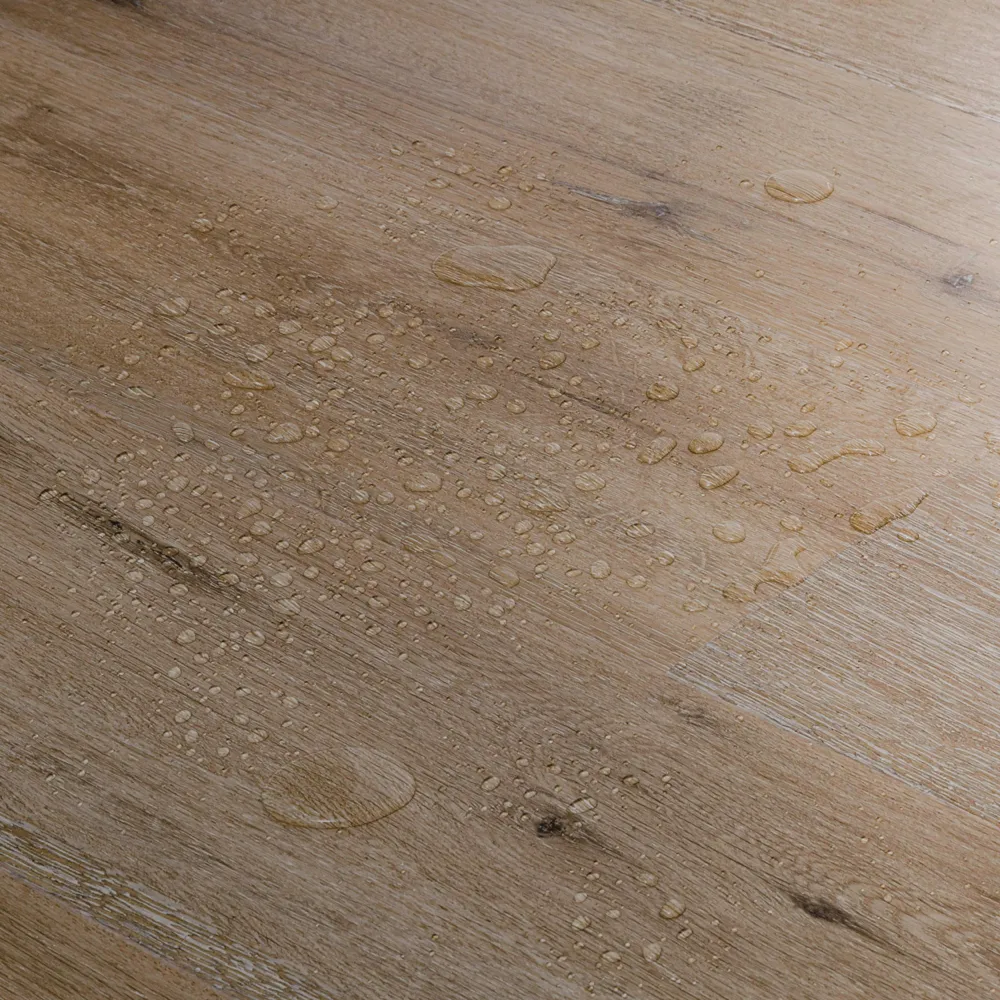 Closeup view of a floor with Dakota vinyl flooring installed