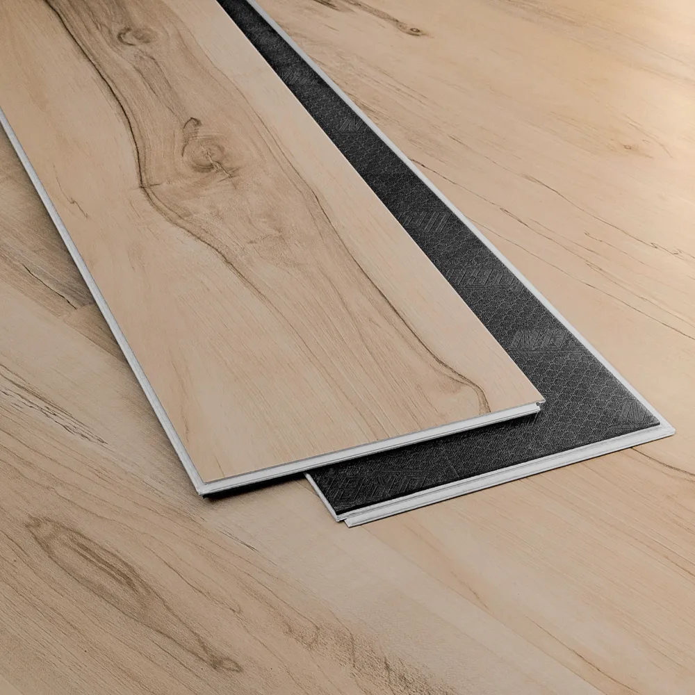 Closeup view of a floor with Pembroke vinyl flooring installed