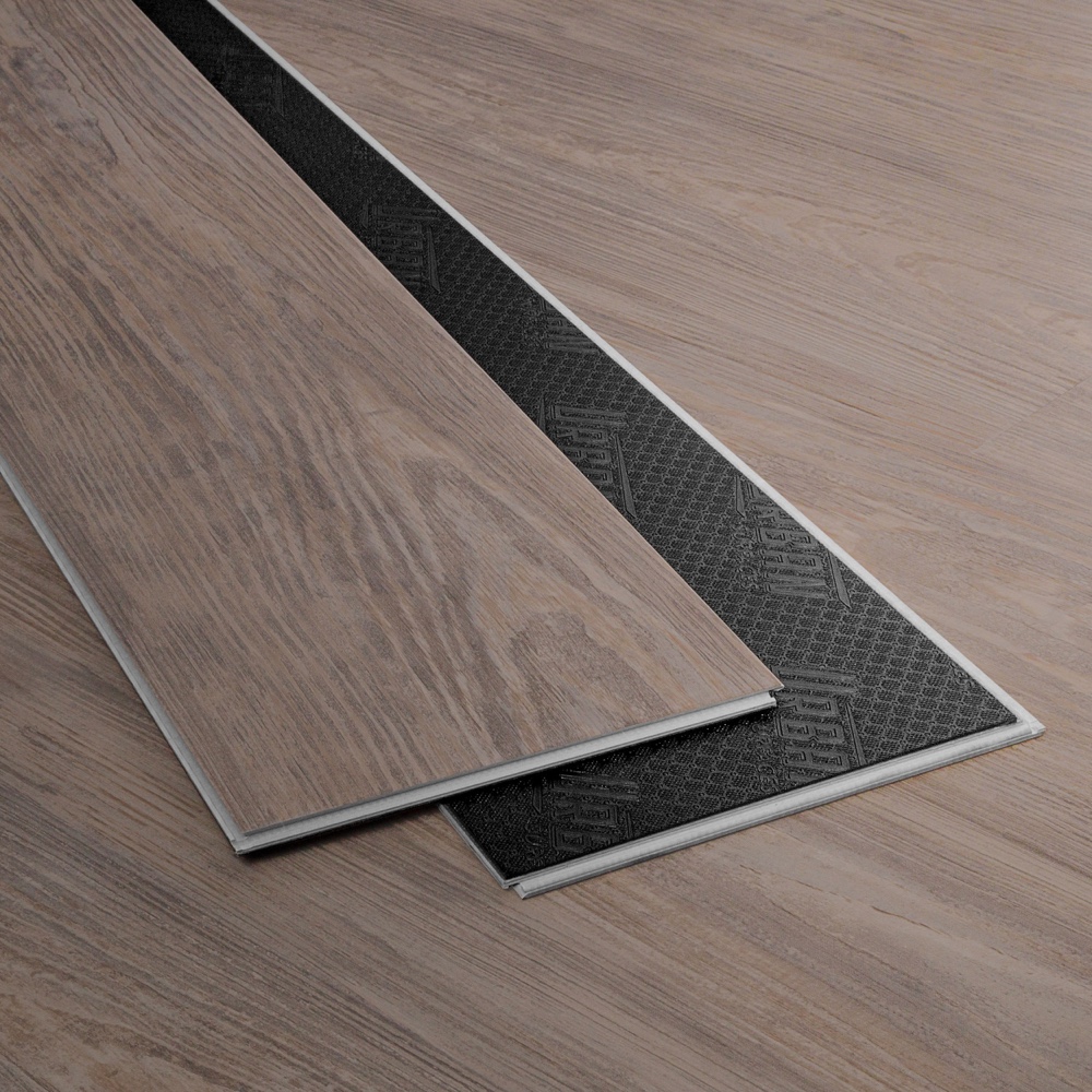 Closeup view of a floor with La Jolla vinyl flooring installed
