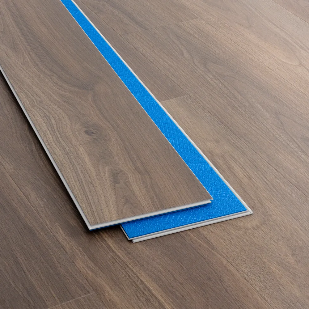 Closeup view of a floor with Cambridge vinyl flooring installed
