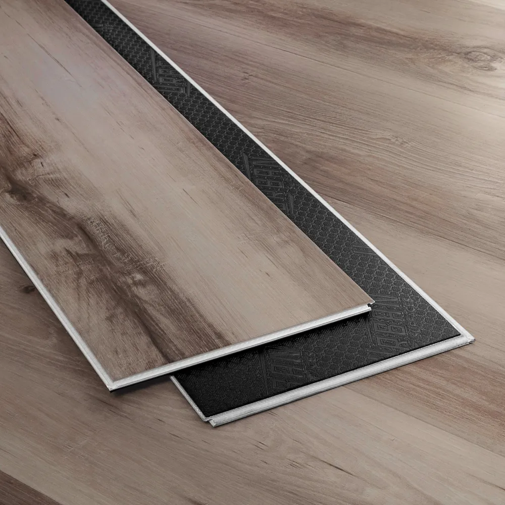 Closeup view of a floor with Kodiak vinyl flooring installed