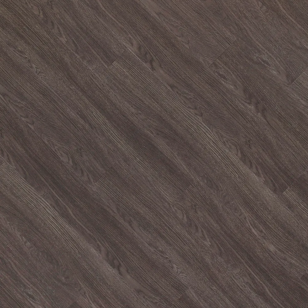 Closeup view of a floor with Midnight Grey vinyl flooring installed
