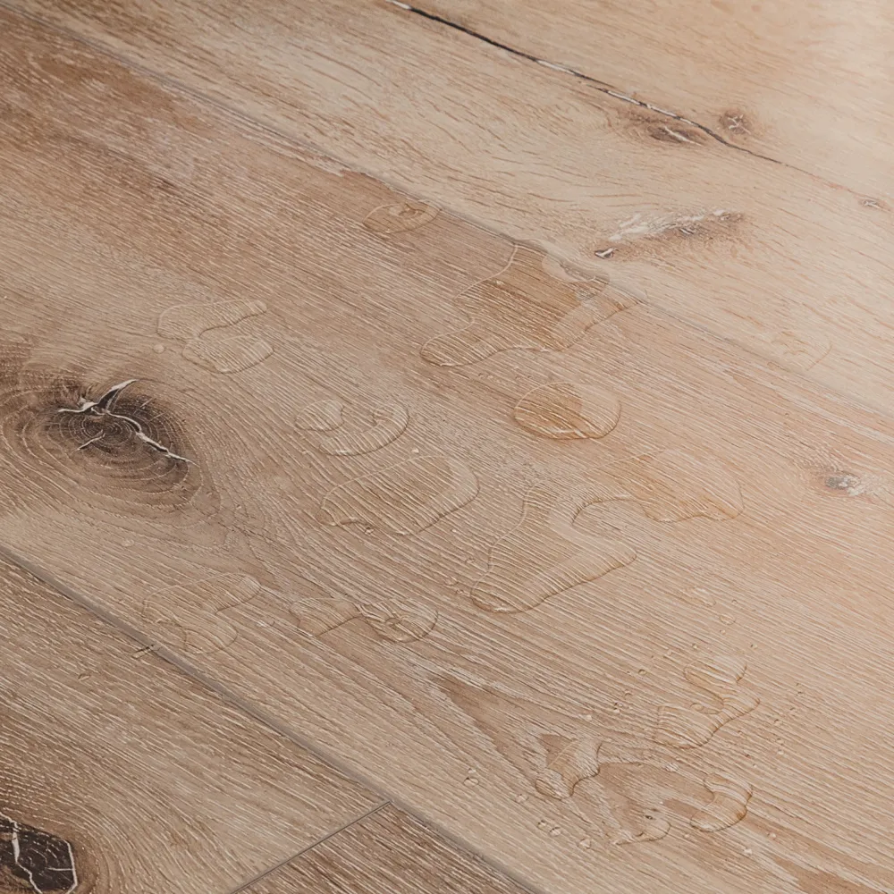 Closeup view of a floor with Mount Rainier vinyl flooring installed